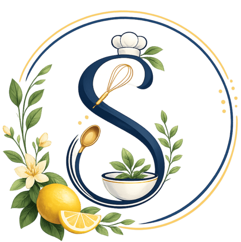 The Sokolos Table logo – S monogram with whisk and mixing bowl, recipe blog